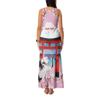 Japanese Torii Gate Cranes Personalised Family Matching Tank Maxi Dress and Hawaiian Shirt Fuji Mount Sakura Seigaiha Pattern LT14 - Polynesian Pride