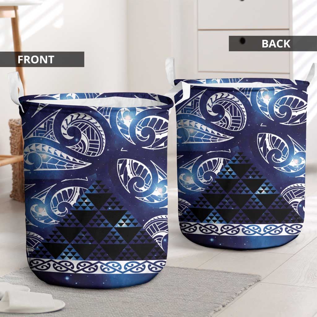 Matariki New Zealand Laundry Basket NZ Niho Taniwha Maori New Year Blue Galaxy LT14 - Polynesian Pride