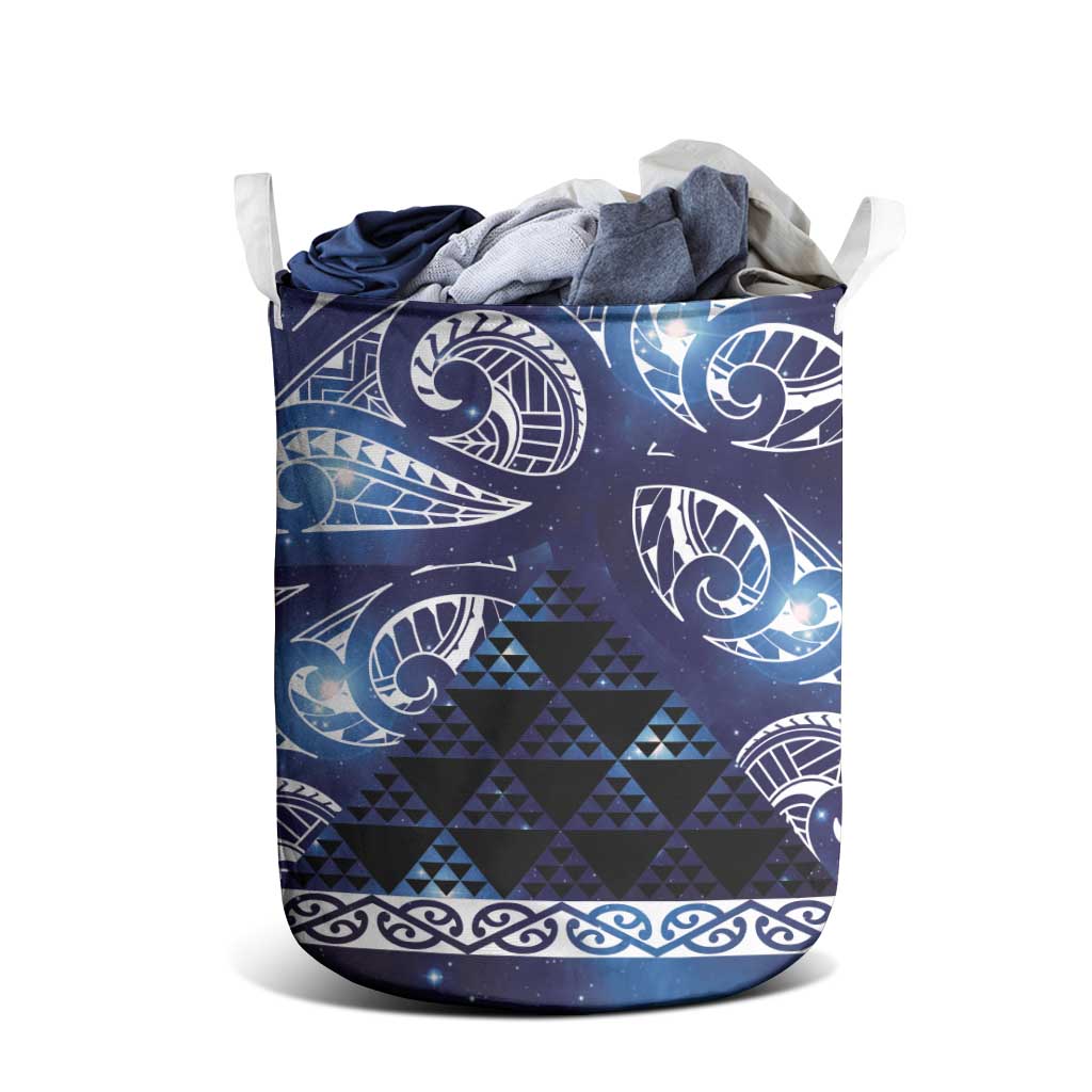 Matariki New Zealand Laundry Basket NZ Niho Taniwha Maori New Year Blue Galaxy LT14 - Polynesian Pride