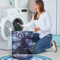 Matariki New Zealand Laundry Basket NZ Niho Taniwha Maori New Year Blue Galaxy LT14 - Polynesian Pride