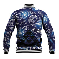 Matariki New Zealand Baseball Jacket NZ Niho Taniwha Maori New Year Blue Galaxy LT14 - Polynesian Pride