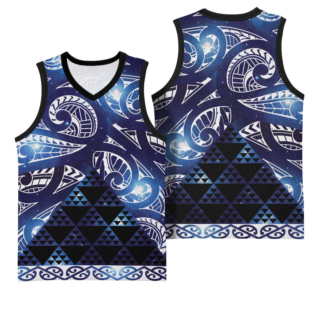 Matariki New Zealand Basketball Jersey NZ Niho Taniwha Maori New Year Blue Galaxy