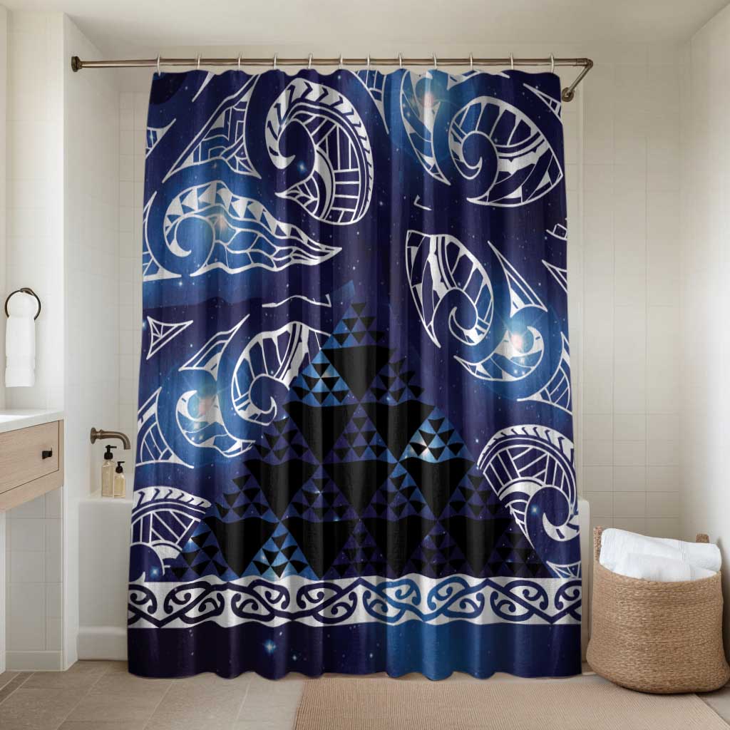 Matariki New Zealand Bathroom Set NZ Niho Taniwha Maori New Year Blue Galaxy