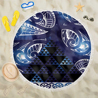 Matariki New Zealand Beach Blanket NZ Niho Taniwha Maori New Year Blue Galaxy LT14 One Size 150cm Blue - Polynesian Pride