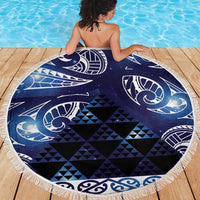 Matariki New Zealand Beach Blanket NZ Niho Taniwha Maori New Year Blue Galaxy LT14 - Polynesian Pride