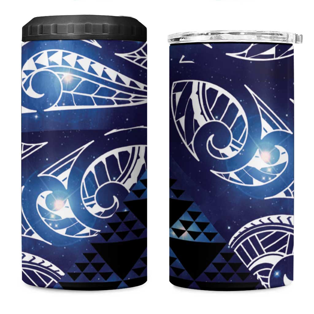 Matariki New Zealand 4 in 1 Can Cooler Tumbler NZ Niho Taniwha Maori New Year Blue Galaxy