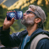 Matariki New Zealand 4 in 1 Can Cooler Tumbler NZ Niho Taniwha Maori New Year Blue Galaxy LT14 - Polynesian Pride