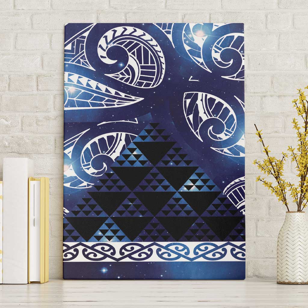 Matariki New Zealand Canvas Wall Art NZ Niho Taniwha Maori New Year Blue Galaxy LT14 Without Frame Blue - Polynesian Pride