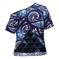 Matariki New Zealand Cross Shoulder Shirt NZ Niho Taniwha Maori New Year Blue Galaxy