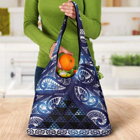 Matariki New Zealand Grocery Bag NZ Niho Taniwha Maori New Year Blue Galaxy