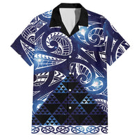 Matariki New Zealand Hawaiian Shirt NZ Niho Taniwha Maori New Year Blue Galaxy