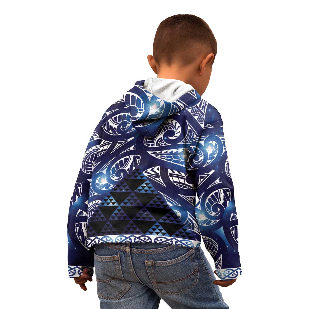 Matariki New Zealand Kid Hoodie NZ Niho Taniwha Maori New Year Blue Galaxy LT14 - Polynesian Pride