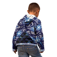 Matariki New Zealand Kid Hoodie NZ Niho Taniwha Maori New Year Blue Galaxy LT14 - Polynesian Pride