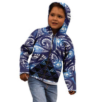 Matariki New Zealand Kid Hoodie NZ Niho Taniwha Maori New Year Blue Galaxy LT14 - Polynesian Pride