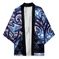 Matariki New Zealand Kimono NZ Niho Taniwha Maori New Year Blue Galaxy LT14 Unisex Blue - Polynesian Pride