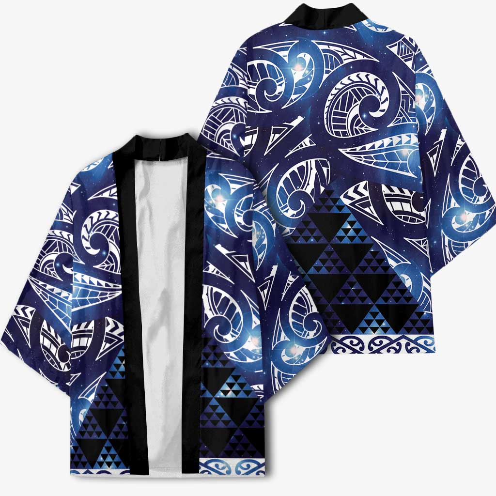 Matariki New Zealand Kimono NZ Niho Taniwha Maori New Year Blue Galaxy LT14 - Polynesian Pride