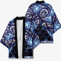 Matariki New Zealand Kimono NZ Niho Taniwha Maori New Year Blue Galaxy LT14 - Polynesian Pride