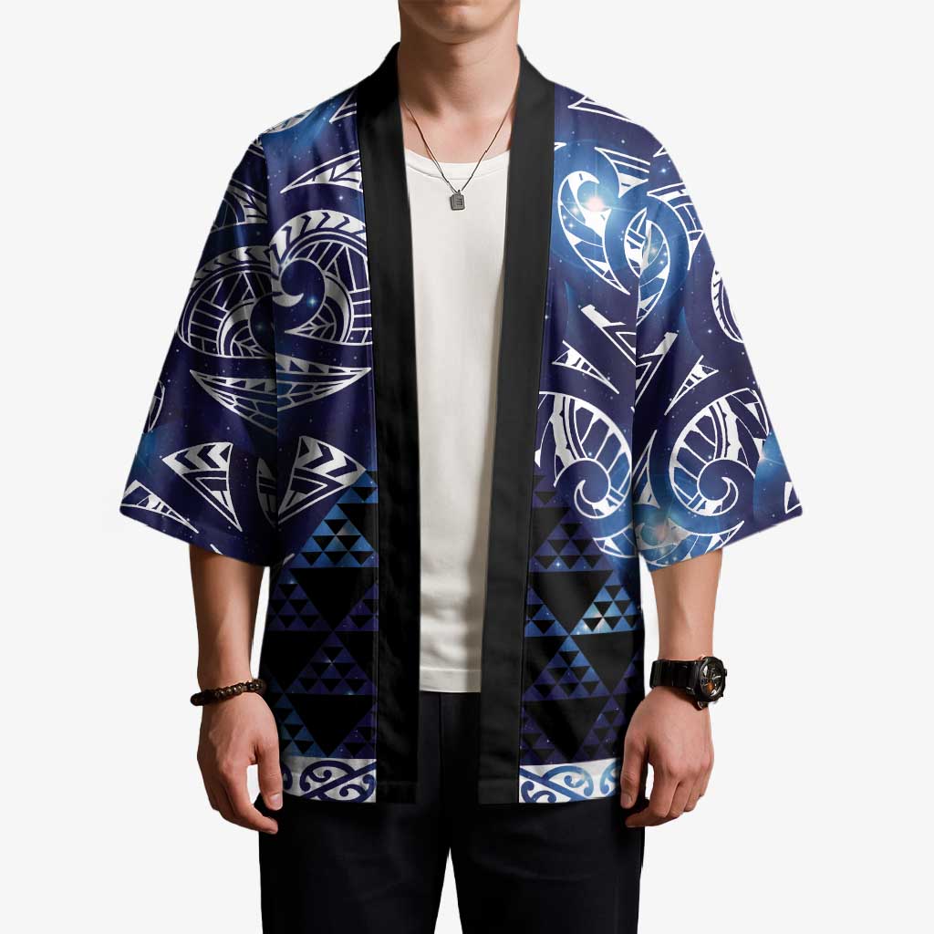 Matariki New Zealand Kimono NZ Niho Taniwha Maori New Year Blue Galaxy LT14 - Polynesian Pride