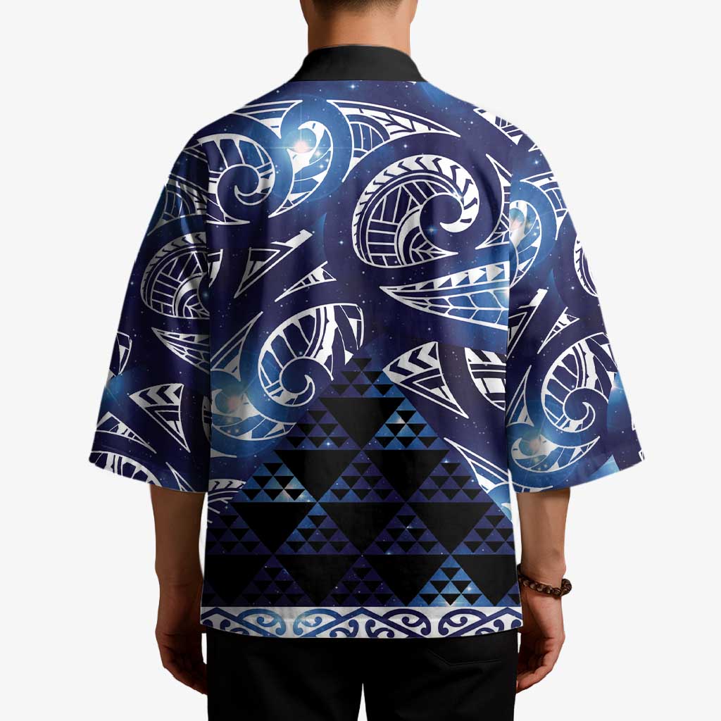 Matariki New Zealand Kimono NZ Niho Taniwha Maori New Year Blue Galaxy LT14 - Polynesian Pride