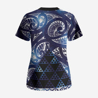 Matariki New Zealand Scrub Top NZ Niho Taniwha Maori New Year Blue Galaxy