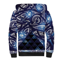 Matariki New Zealand Sherpa Hoodie NZ Niho Taniwha Maori New Year Blue Galaxy LT14 - Polynesian Pride