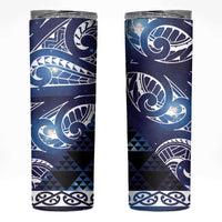 Matariki New Zealand Skinny Tumbler NZ Niho Taniwha Maori New Year Blue Galaxy LT14 Blue - Polynesian Pride