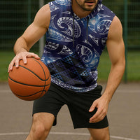 Matariki New Zealand Sleeveless Hoodie NZ Niho Taniwha Maori New Year Blue Galaxy LT14 - Polynesian Pride