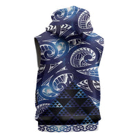 Matariki New Zealand Sleeveless Zip Hoodie NZ Niho Taniwha Maori New Year Blue Galaxy LT14 - Polynesian Pride