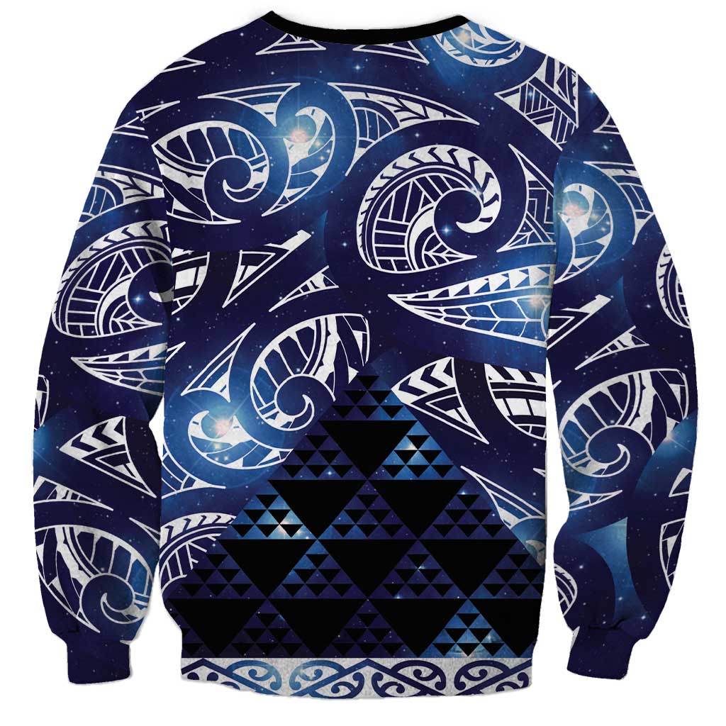 Matariki New Zealand Sweatshirt NZ Niho Taniwha Maori New Year Blue Galaxy