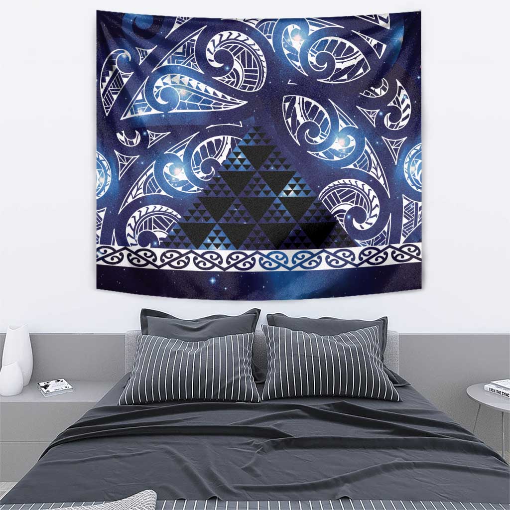 Matariki New Zealand Tapestry NZ Niho Taniwha Maori New Year Blue Galaxy LT14 - Polynesian Pride