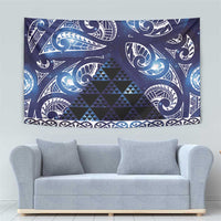 Matariki New Zealand Tapestry NZ Niho Taniwha Maori New Year Blue Galaxy LT14 - Polynesian Pride