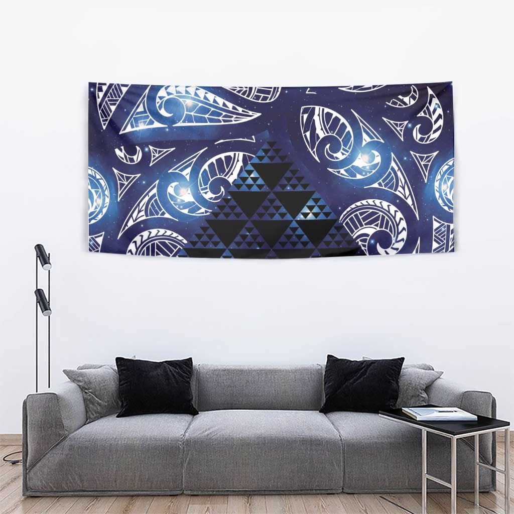 Matariki New Zealand Tapestry NZ Niho Taniwha Maori New Year Blue Galaxy LT14 - Polynesian Pride