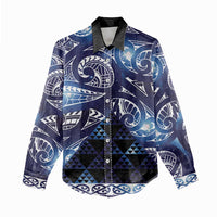 Matariki New Zealand Women Casual Shirt NZ Niho Taniwha Maori New Year Blue Galaxy LT14 - Polynesian Pride