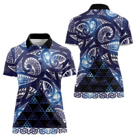 Matariki New Zealand Women Polo Shirt NZ Niho Taniwha Maori New Year Blue Galaxy LT14 - Polynesian Pride
