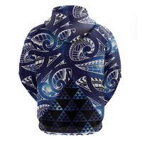Matariki New Zealand Zip Hoodie NZ Niho Taniwha Maori New Year Blue Galaxy LT14 - Polynesian Pride
