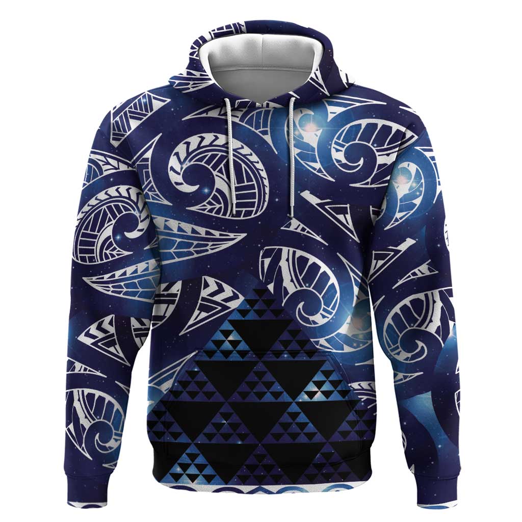 Matariki New Zealand Zip Hoodie NZ Niho Taniwha Maori New Year Blue Galaxy LT14 Pullover Hoodie Blue - Polynesian Pride