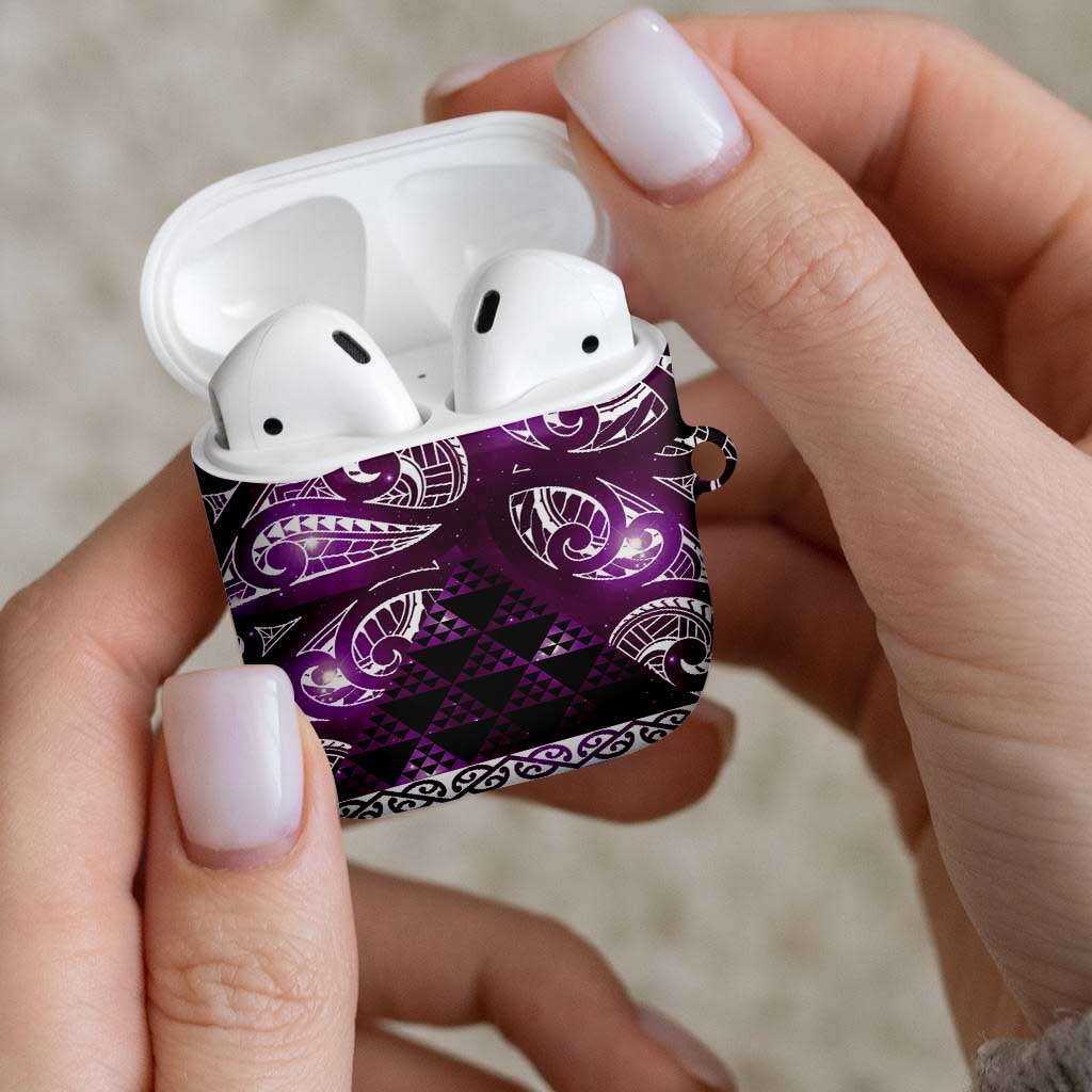 Matariki New Zealand AirPods Case NZ Niho Taniwha Maori New Year Purple Galaxy LT14 - Polynesian Pride