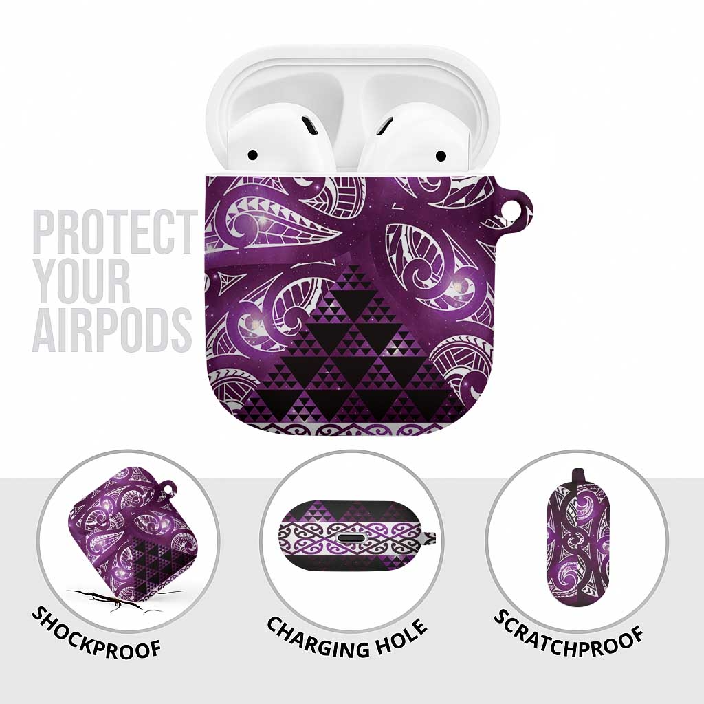 Matariki New Zealand AirPods Case NZ Niho Taniwha Maori New Year Purple Galaxy LT14 - Polynesian Pride