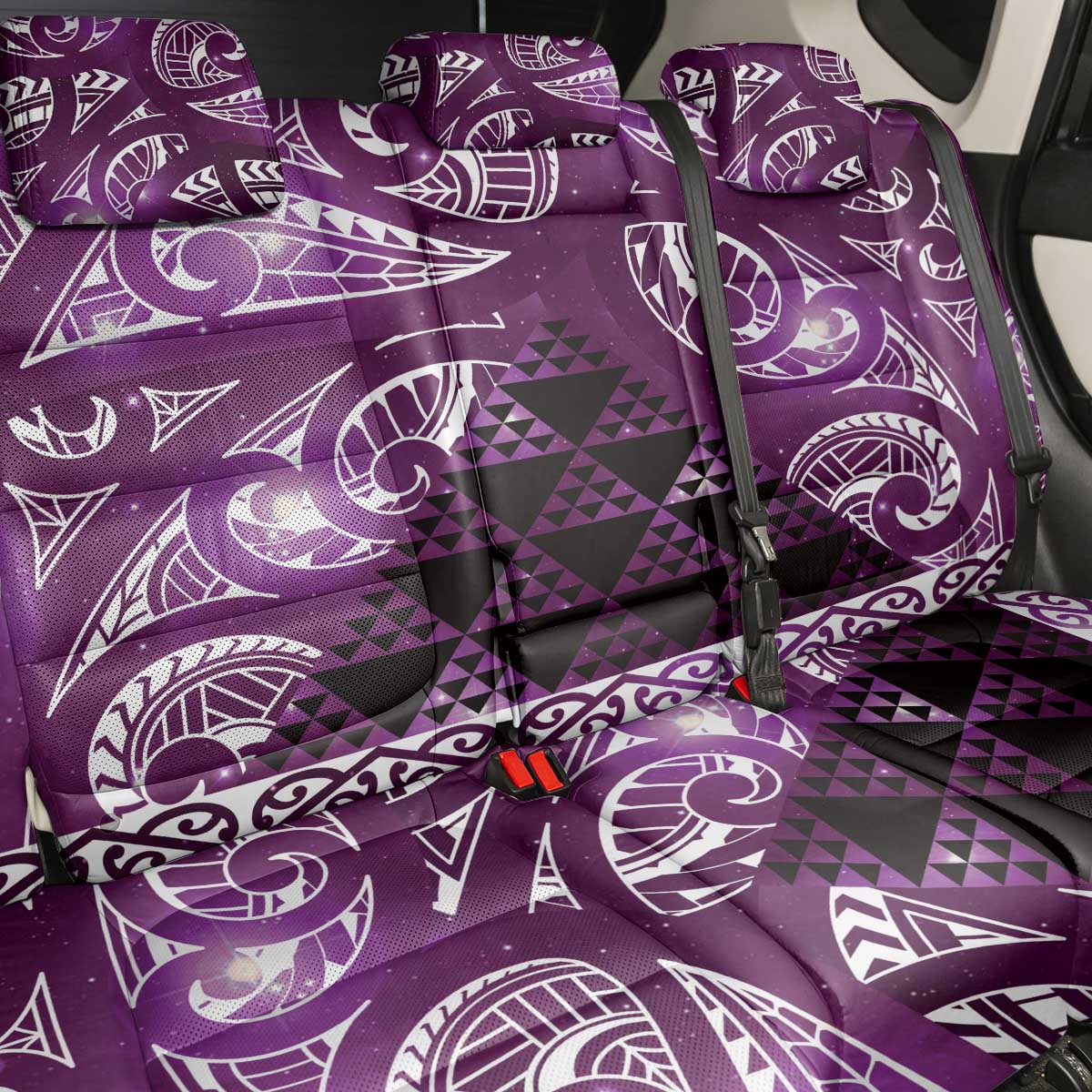 Matariki New Zealand Back Car Seat Cover NZ Niho Taniwha Maori New Year Purple Galaxy LT14 - Polynesian Pride