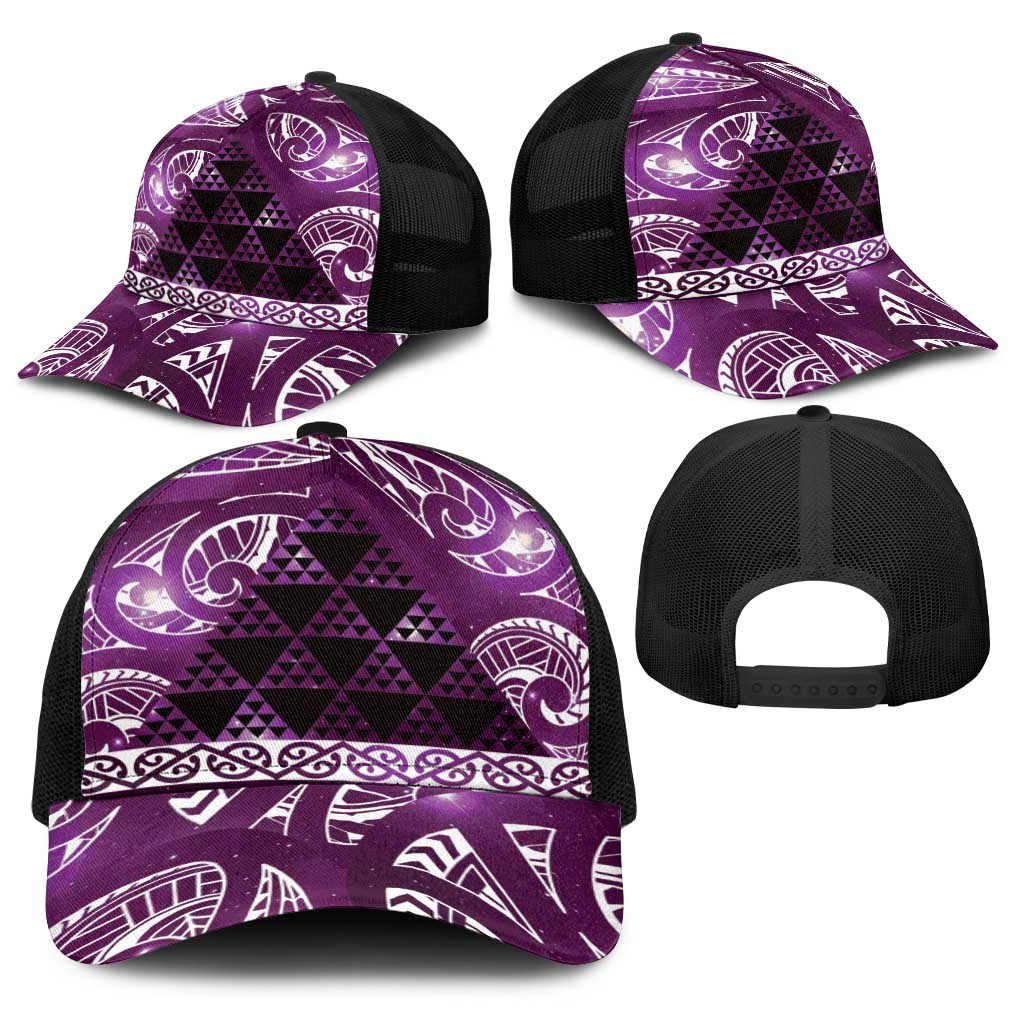 Matariki New Zealand Baseball Net Cap NZ Niho Taniwha Maori New Year Purple Galaxy
