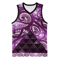 Matariki New Zealand Basketball Jersey NZ Niho Taniwha Maori New Year Purple Galaxy LT14 Unisex Purple - Polynesian Pride