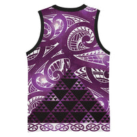 Matariki New Zealand Basketball Jersey NZ Niho Taniwha Maori New Year Purple Galaxy LT14 - Polynesian Pride