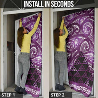 Matariki New Zealand Door Cover NZ Niho Taniwha Maori New Year Purple Galaxy LT14 - Polynesian Pride