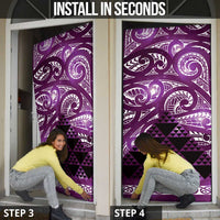 Matariki New Zealand Door Cover NZ Niho Taniwha Maori New Year Purple Galaxy LT14 - Polynesian Pride