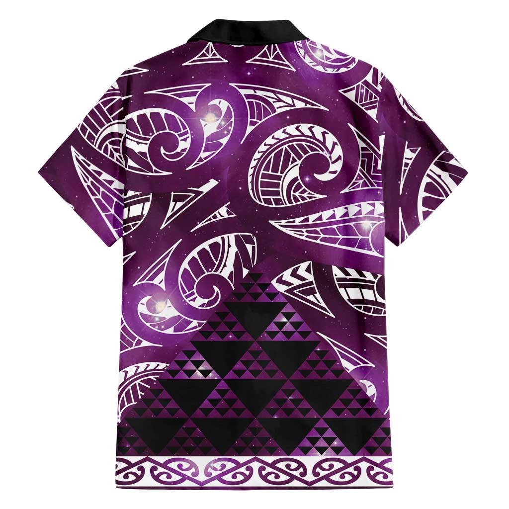 Matariki New Zealand Family Matching Summer Maxi Dress and Hawaiian Shirt NZ Niho Taniwha Maori New Year Purple Galaxy LT14 - Polynesian Pride