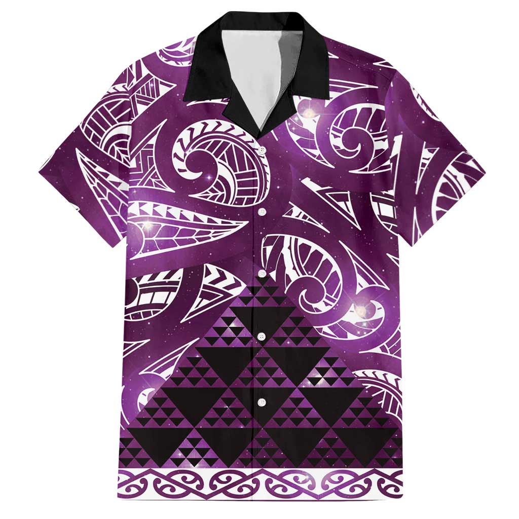 Matariki New Zealand Hawaiian Shirt NZ Niho Taniwha Maori New Year Purple Galaxy LT14 Purple - Polynesian Pride