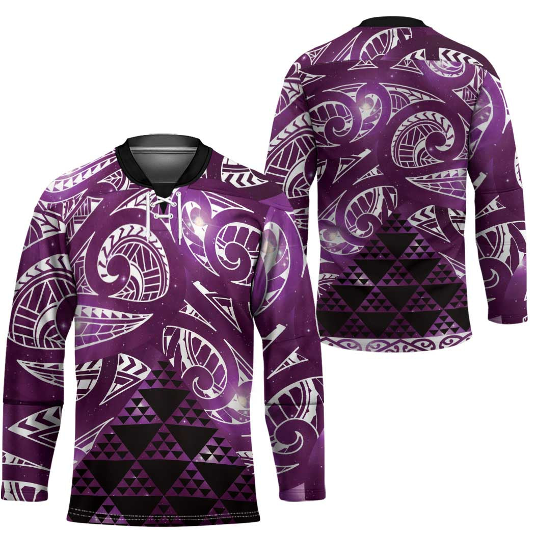 Matariki New Zealand Hockey Jersey NZ Niho Taniwha Maori New Year Purple Galaxy LT14 - Polynesian Pride