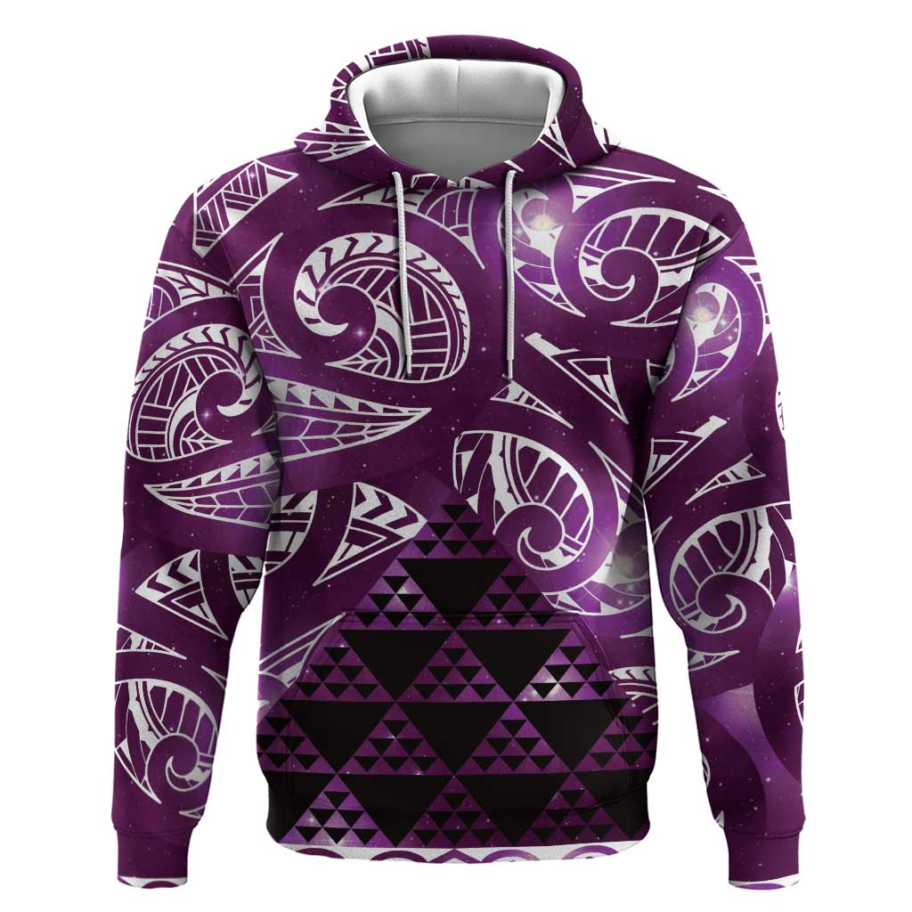 Matariki New Zealand Hoodie NZ Niho Taniwha Maori New Year Purple Galaxy LT14 Pullover Hoodie Purple - Polynesian Pride