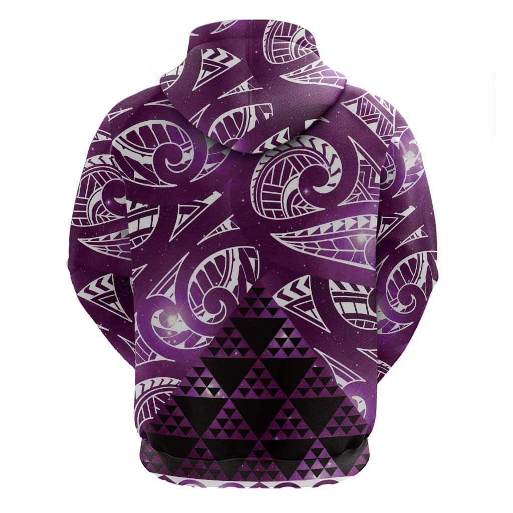 Matariki New Zealand Hoodie NZ Niho Taniwha Maori New Year Purple Galaxy LT14 - Polynesian Pride