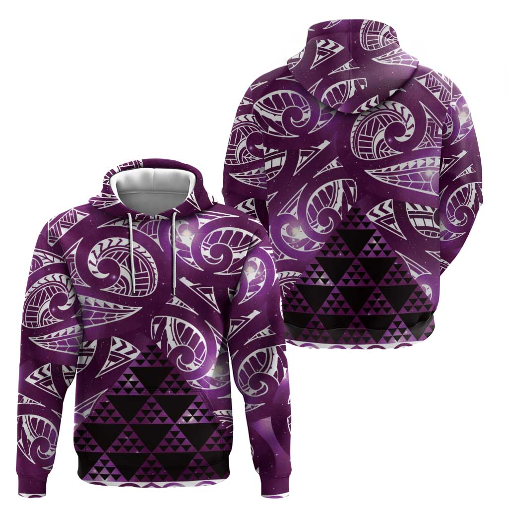 Matariki New Zealand Hoodie NZ Niho Taniwha Maori New Year Purple Galaxy LT14 - Polynesian Pride